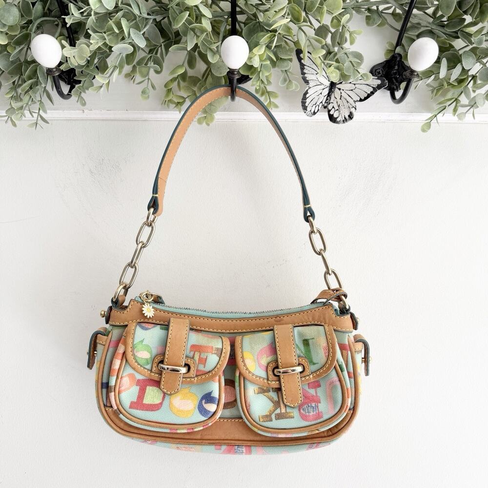 vintage Dooney & Bourke Doodle collection banana pocket shoulder bag y2k